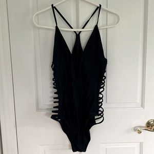 Forever 21 Black Cutout Swimsuit